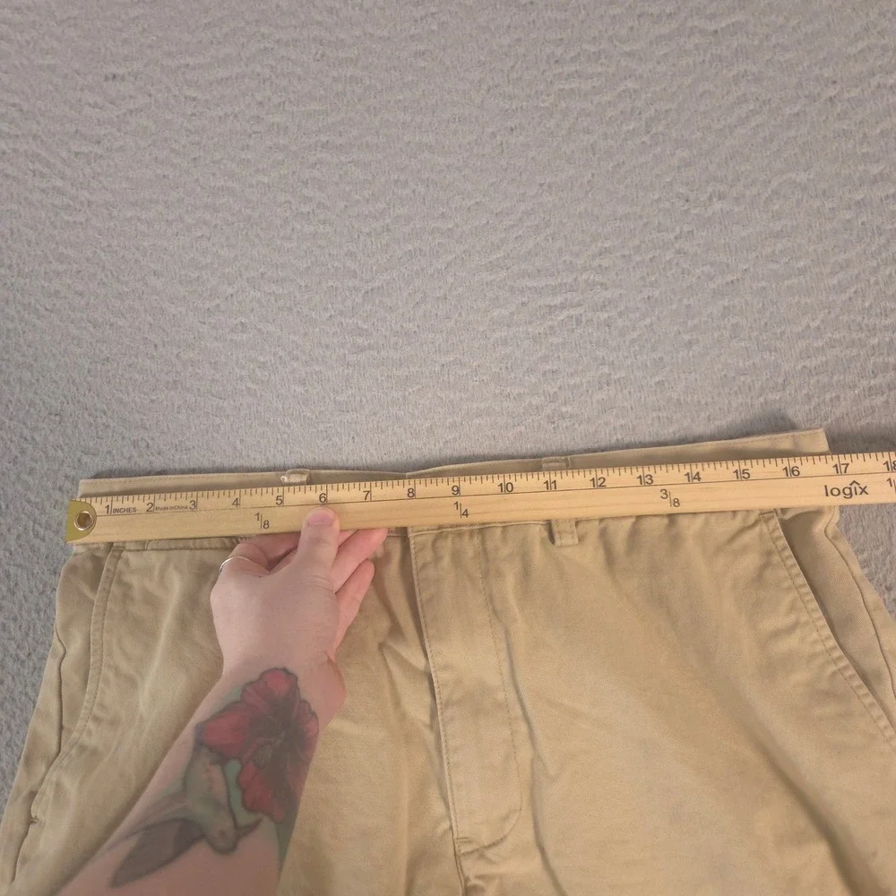 Polo Ralph Lauren Shorts Mens 34 Tan Chino Cotton Twill Flat Front Khaki Pockets